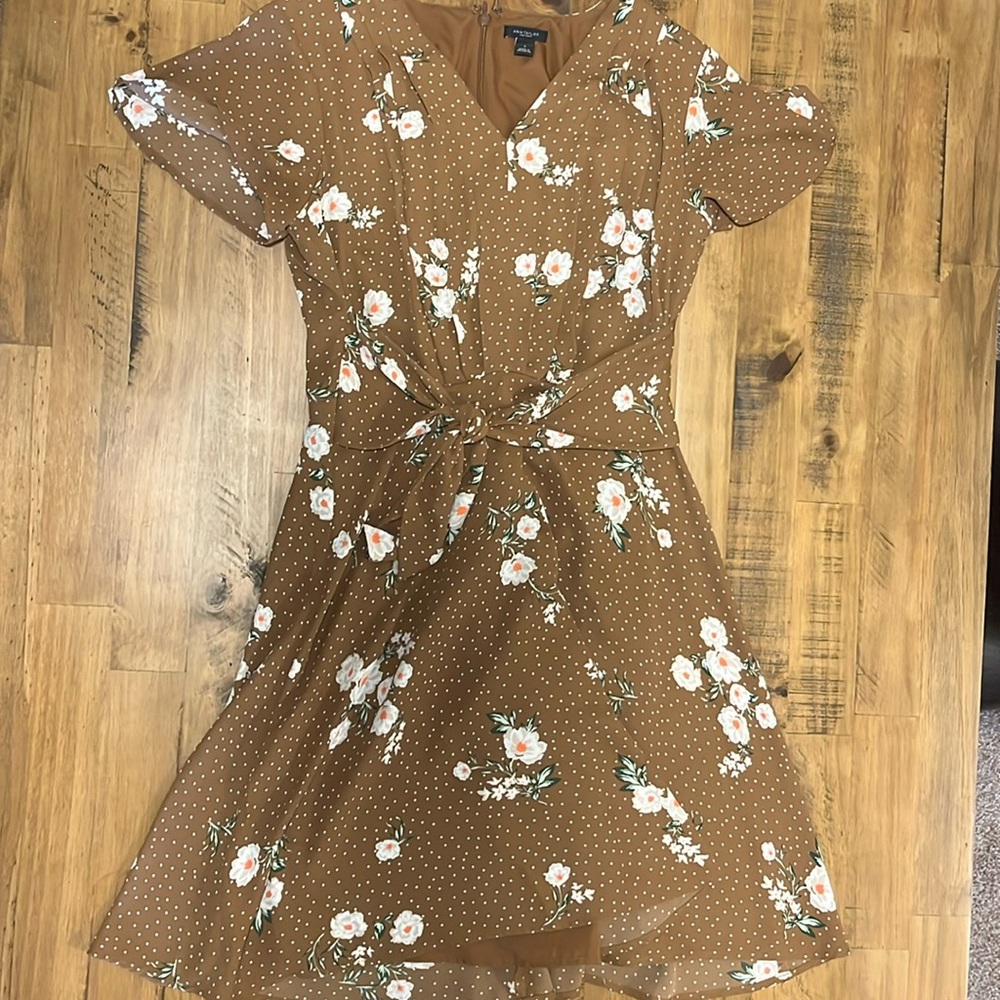Brown floral dress